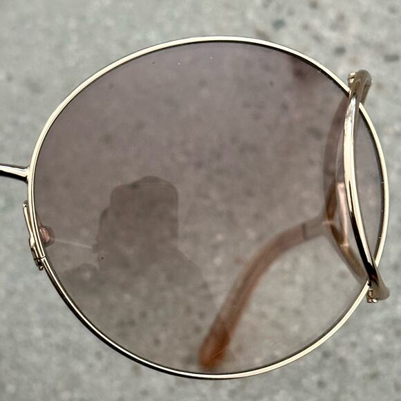 Chloé Gold/Peach Round Sunglasses - Picture 5 of 10